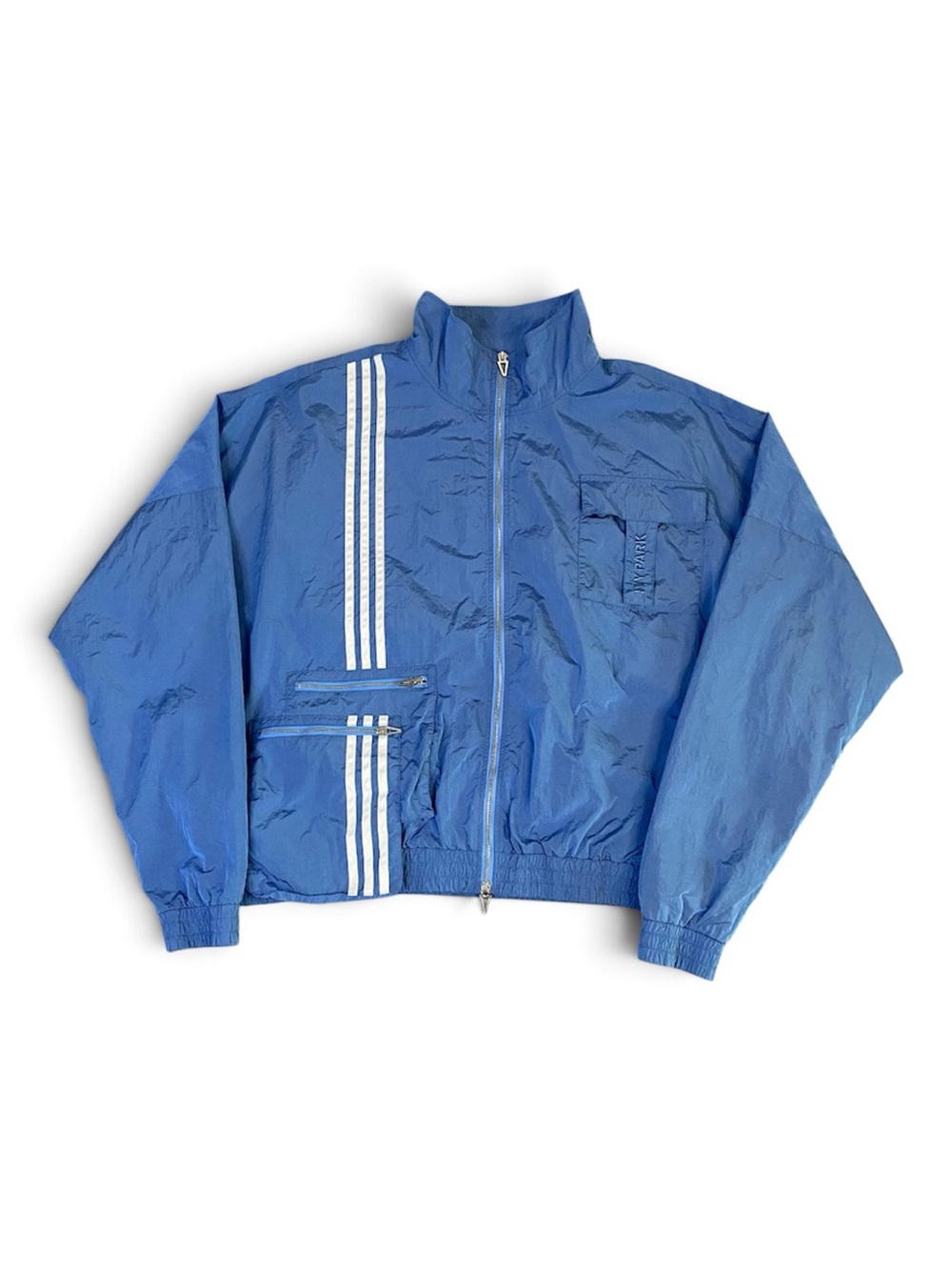 Adidas X Ivy Park Blue White Oversized Track Jacket XL Windbreaker Gorpcore Tech